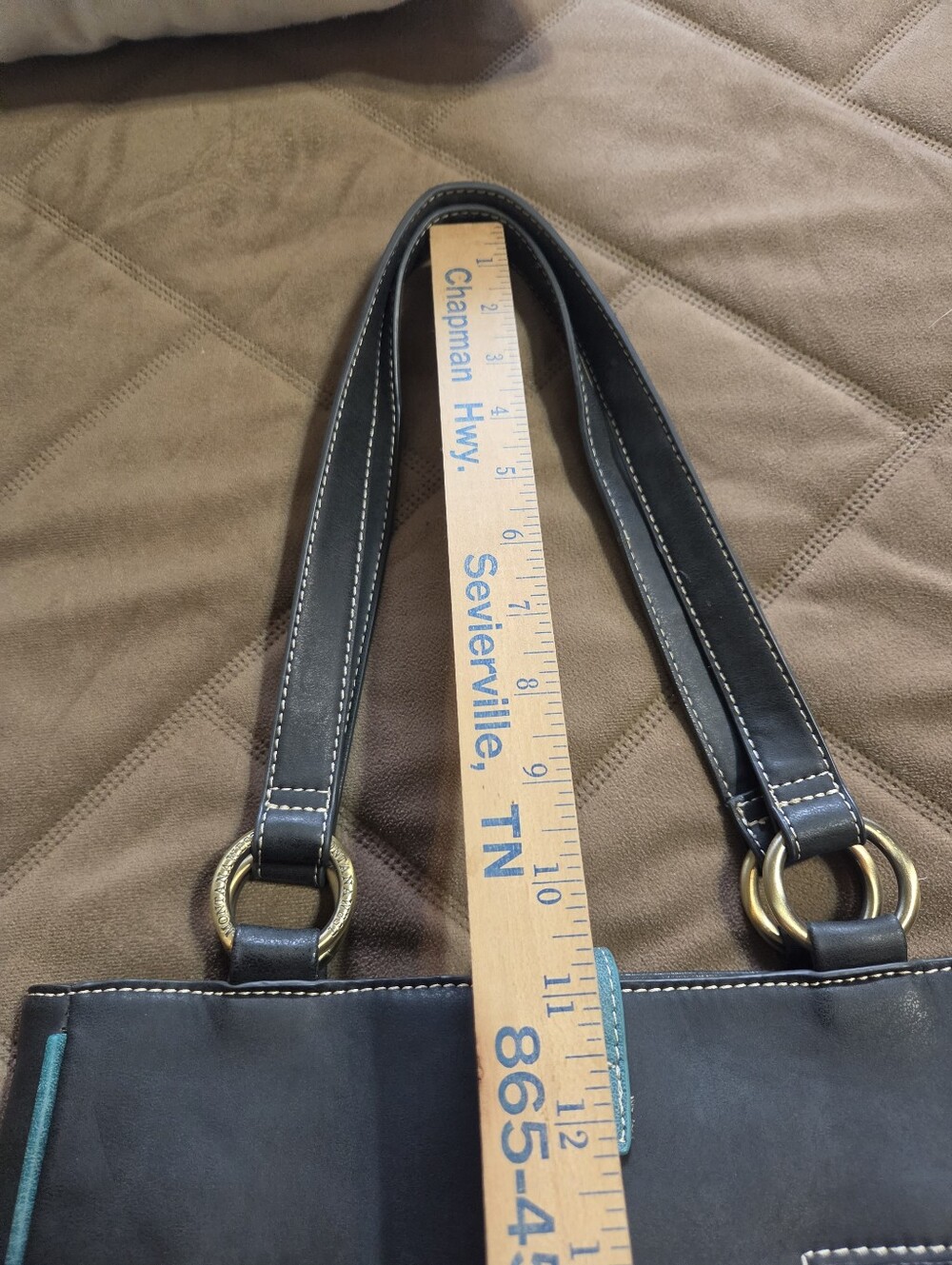 Montana West Conceal Carry Teal Tooled Floral Tote Bag with Buckle Strap - Picture 8 of 15
